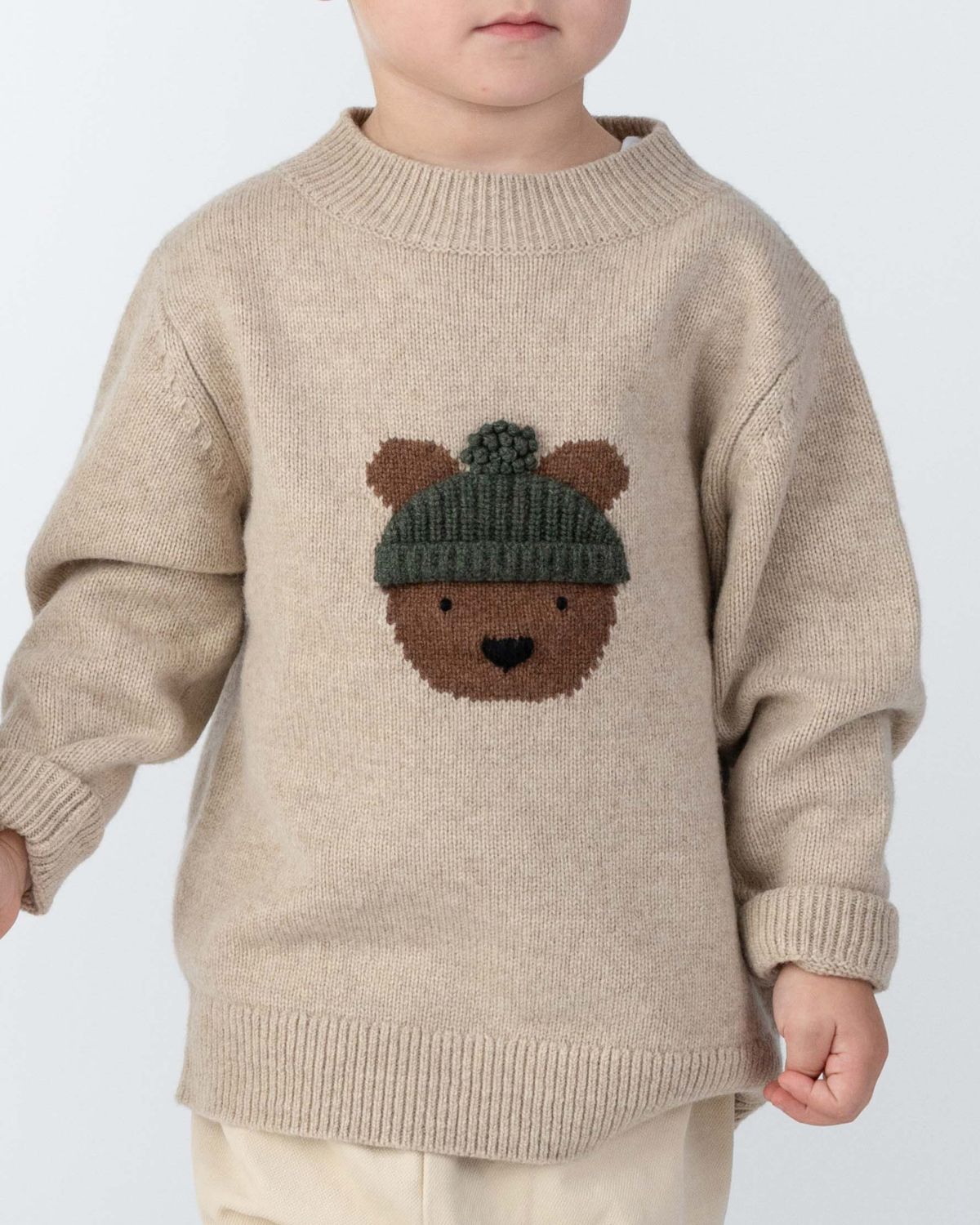 Denn Merino Wool Sweater | Bear | Biscotti Melange
