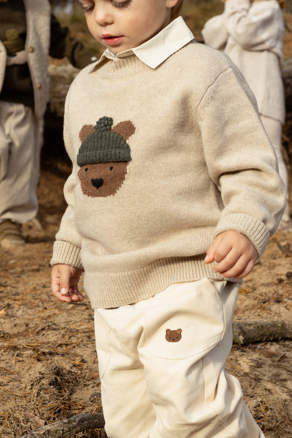 Denn Merino Wool Sweater | Bear | Biscotti Melange