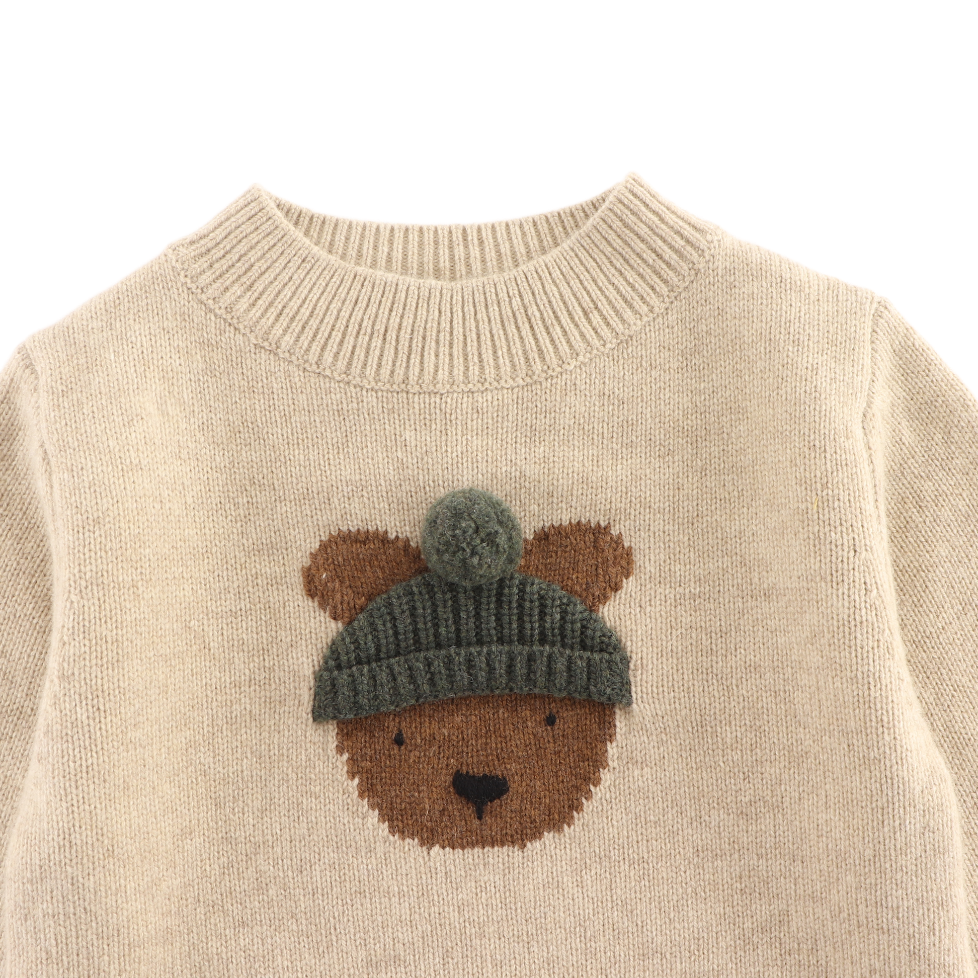 Denn Merino Wool Sweater | Bear | Biscotti Melange