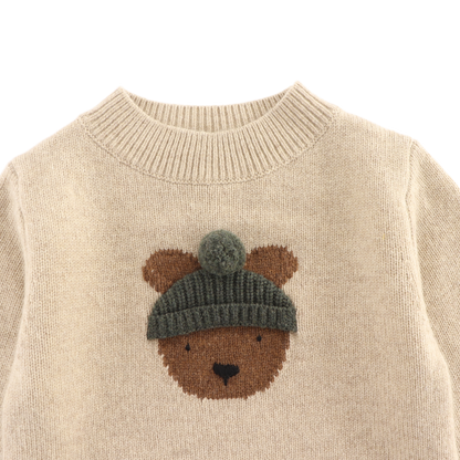 Denn Merino Wool Sweater | Bear | Biscotti Melange