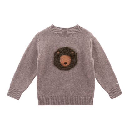 Denn Merino Wool Sweater | Leo | Dark Taupe Melange