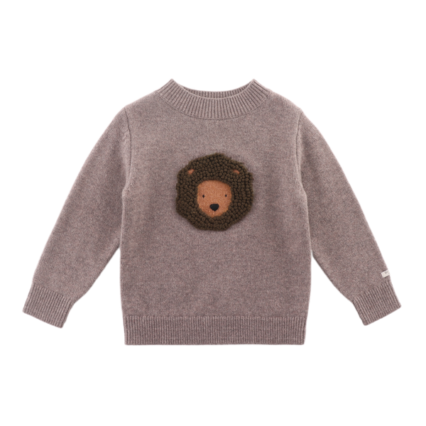 Denn Merino Wool Sweater | Leo | Dark Taupe Melange