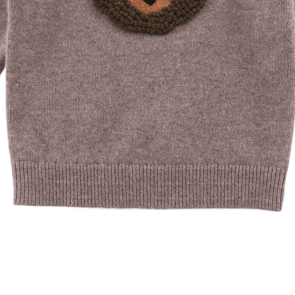 Denn Merino Wool Sweater | Leo | Dark Taupe Melange