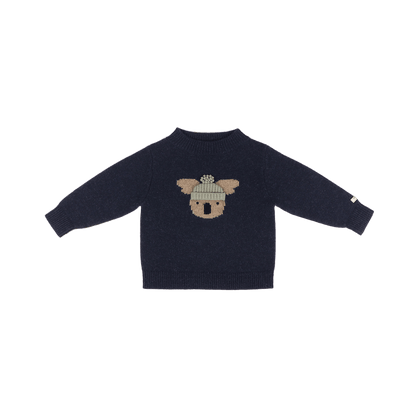 Denn Merino Wool Sweater | Koala | Blue Marine Melange