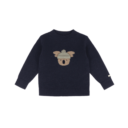 Denn Merino Wool Sweater | Koala | Blue Marine Melange