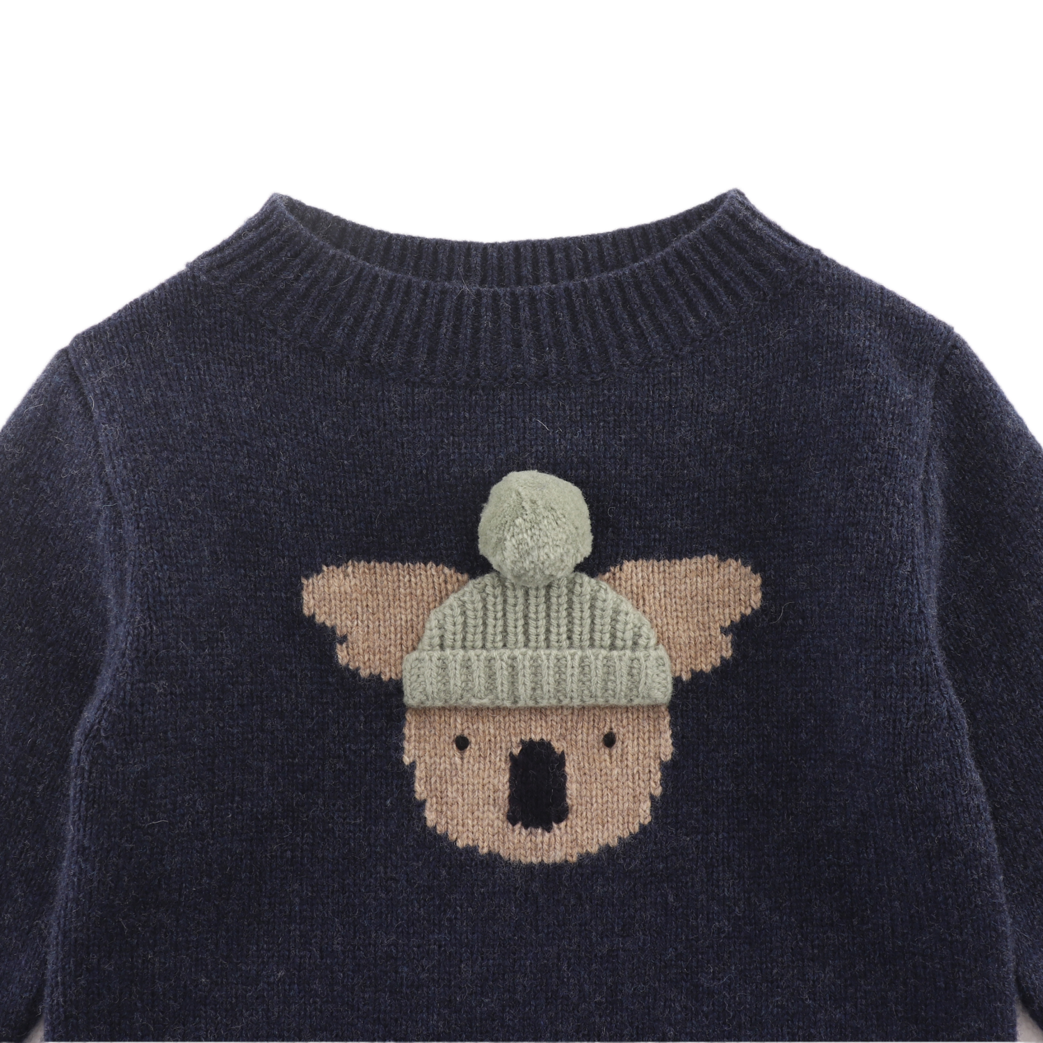 Denn Merino Wool Sweater | Koala | Blue Marine Melange