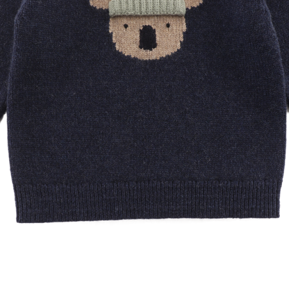 Denn Merino Wool Sweater | Koala | Blue Marine Melange