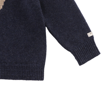 Denn Merino Wool Sweater | Koala | Blue Marine Melange