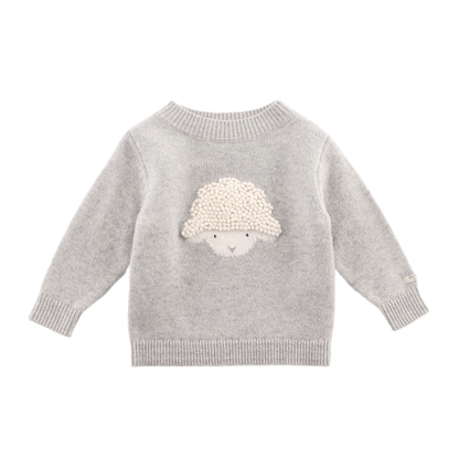 Denn Merino Wool Sweater | Lammy | Soft Grey Melange