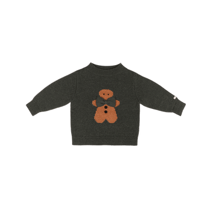 Denn Merino Wool Sweater | Gingerbread | Night Green