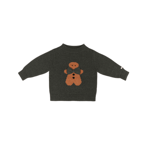 Denn Merino Wool Sweater | Gingerbread | Night Green