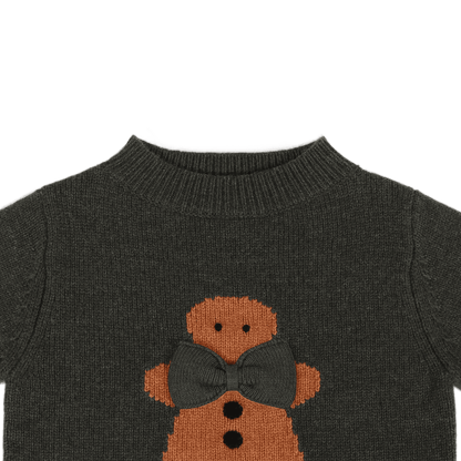 Denn Merino Wool Sweater | Gingerbread | Night Green