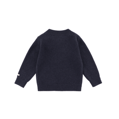 Denn Merino Wool Sweater | Snowman | Blue Marine Melange