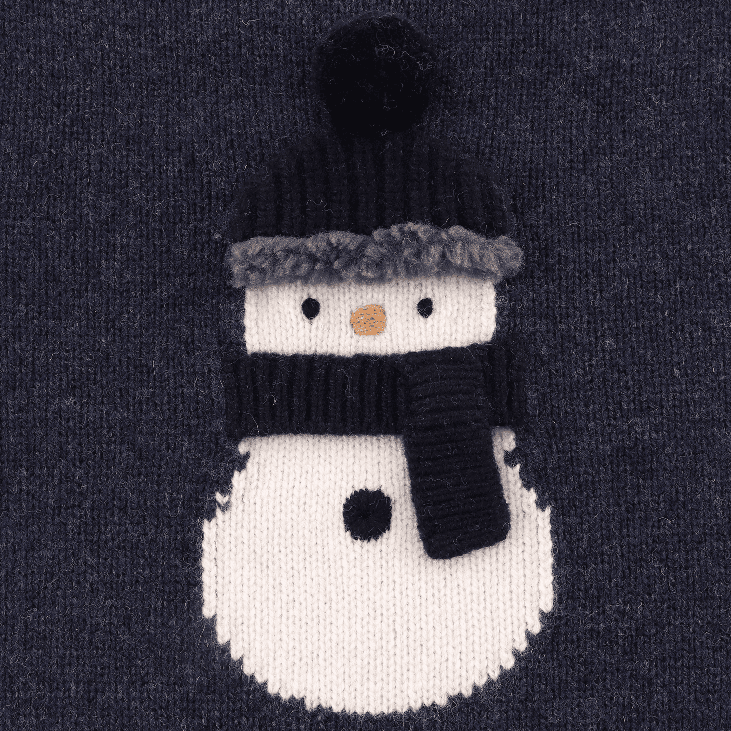 Denn Merino Wool Sweater | Snowman | Blue Marine Melange