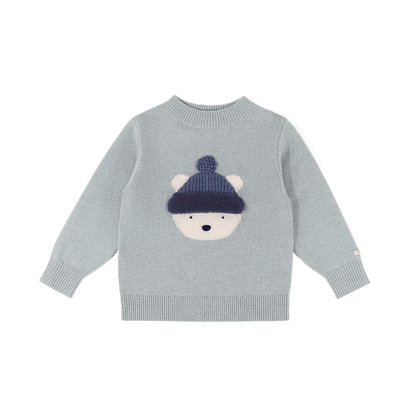 Denn Merino Wool Sweater | Polar Bear | Cloud Blue Melange