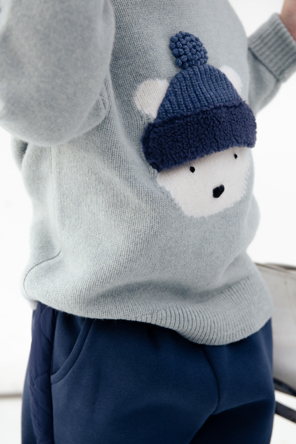 Denn Merino Wool Sweater | Polar Bear | Cloud Blue Melange
