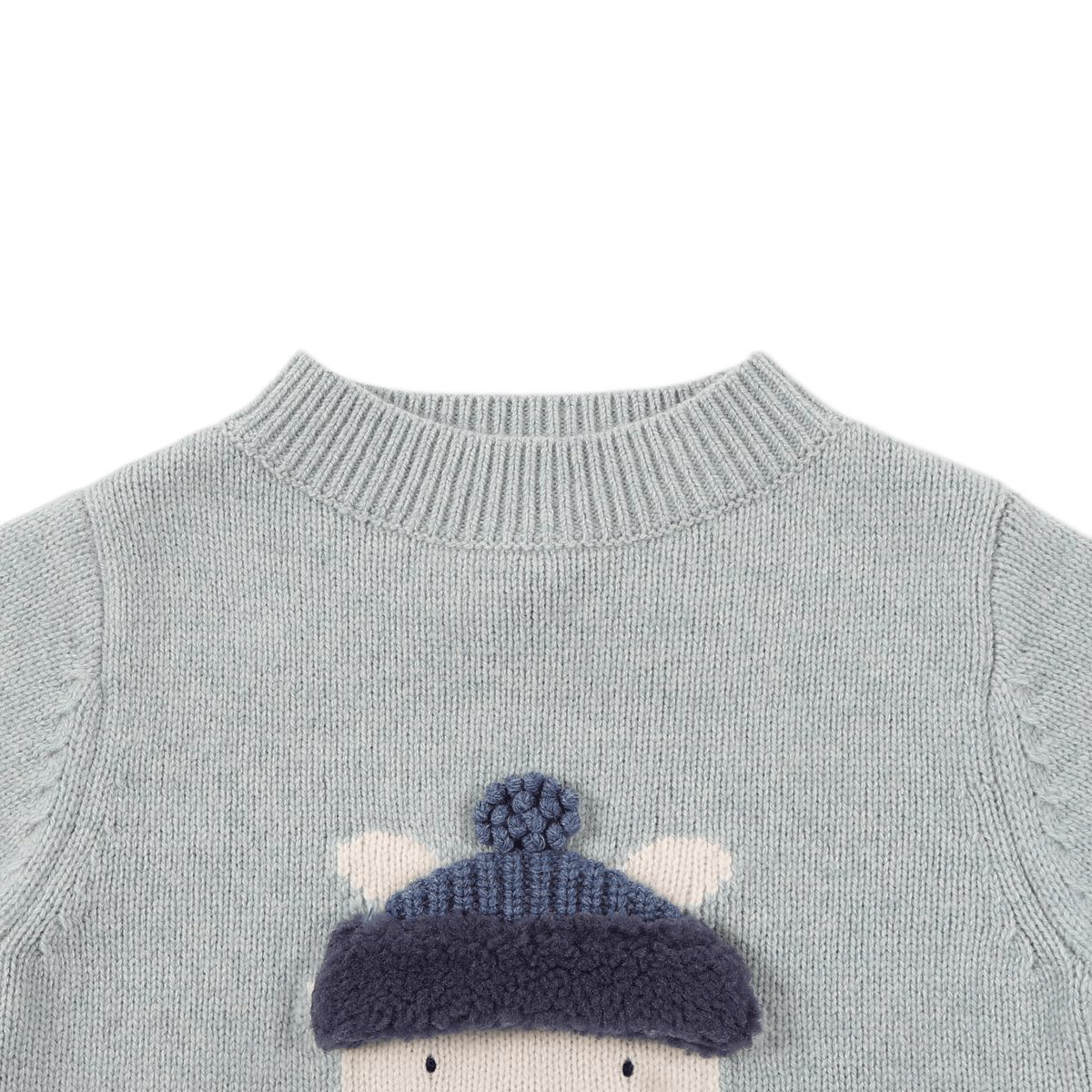 Denn Merino Wool Sweater | Polar Bear | Cloud Blue Melange