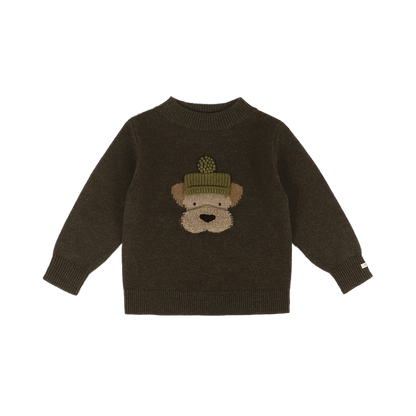 Denn Merino Wool Sweater | Terrier | Dark Olive