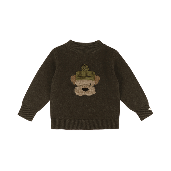 Denn Merino Wool Sweater | Terrier | Dark Olive