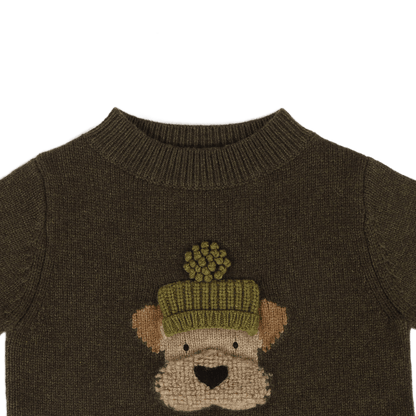 Denn Merino Wool Sweater | Terrier | Dark Olive