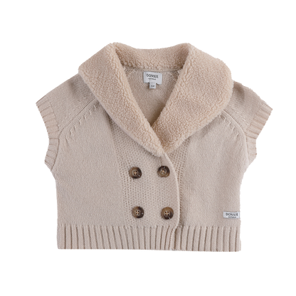 Nannie Merino Wool Waistcoat | Soft Sand