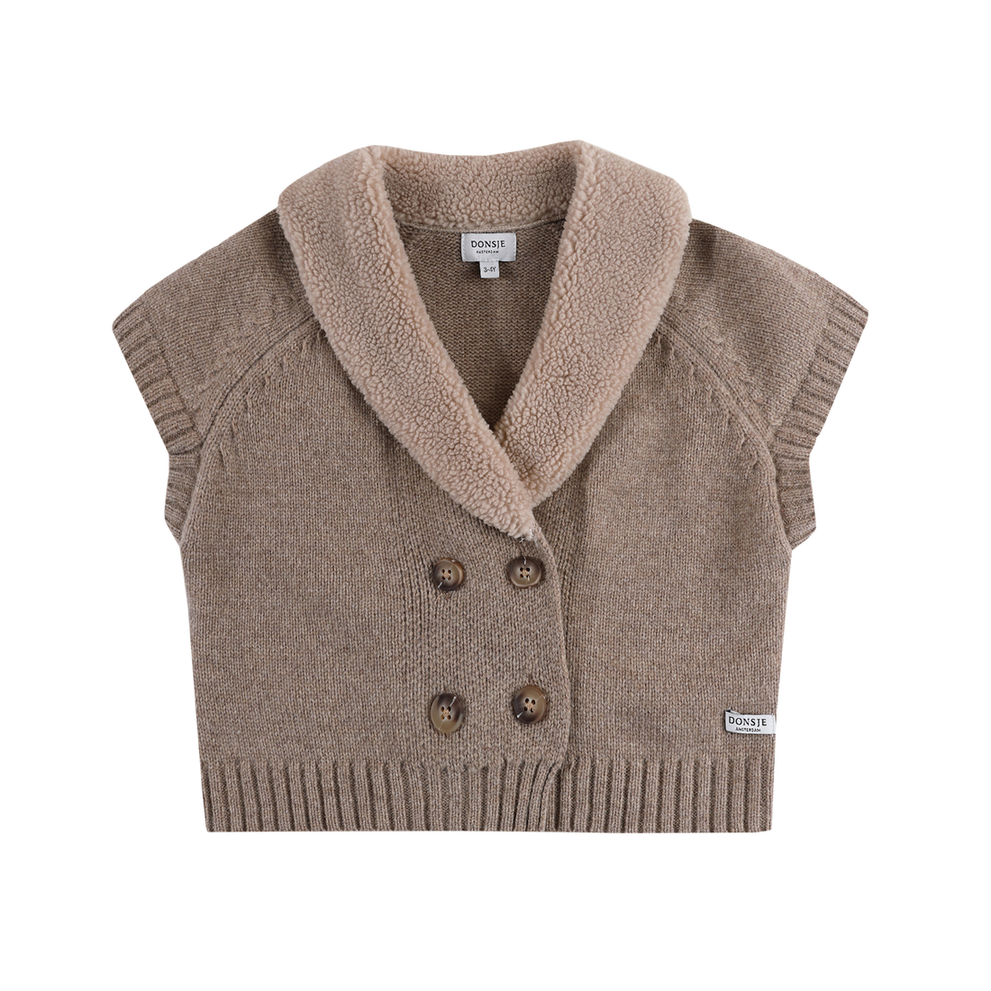 Nannie Merino Wool Waistcoat | Milk Chocolate Melange