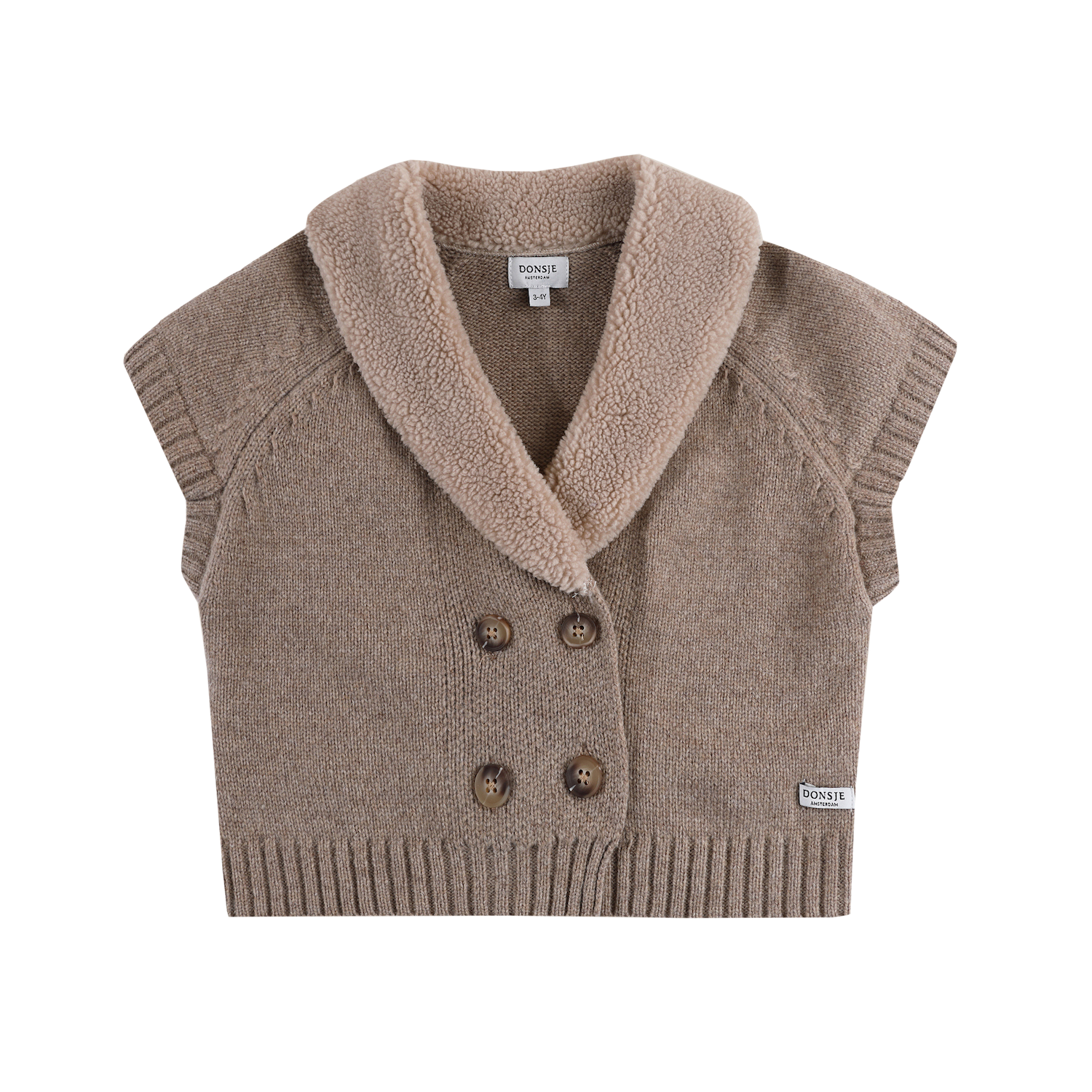 Nannie Merino Wool Waistcoat | Milk Chocolate Melange