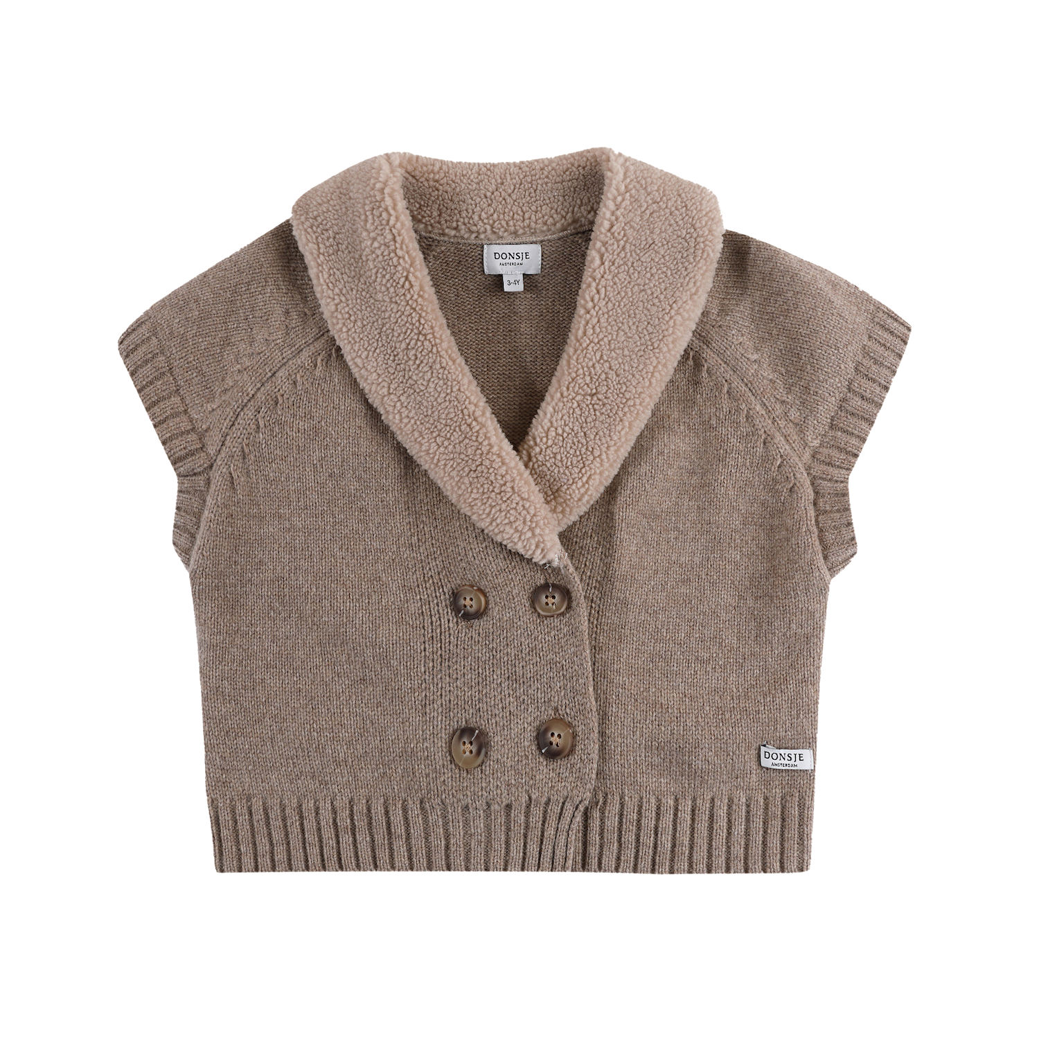 Nannie Merino Wool Waistcoat | Milk Chocolate Melange