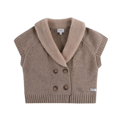 Nannie Merino Wool Waistcoat | Milk Chocolate Melange