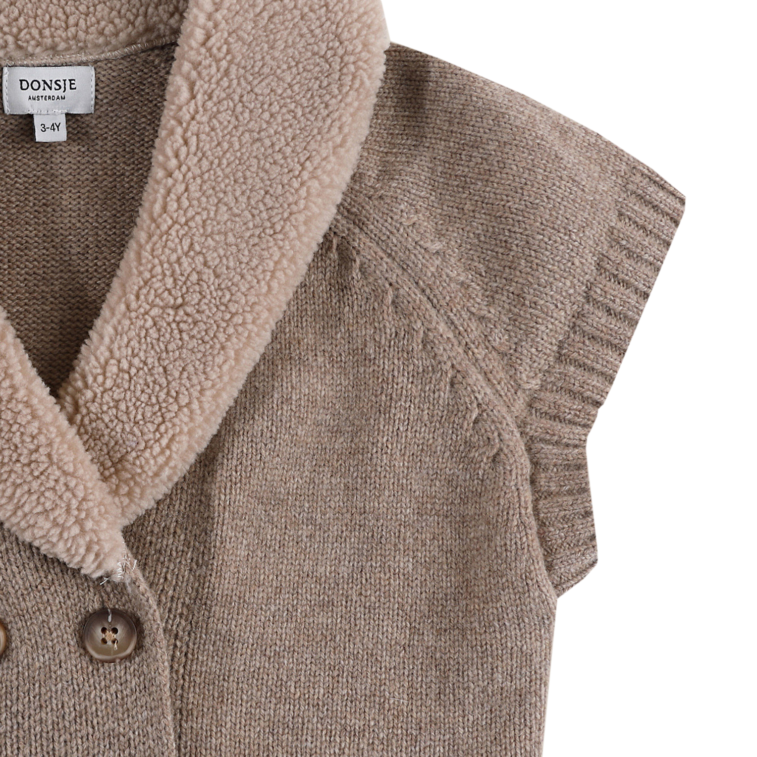 Nannie Merino Wool Waistcoat | Milk Chocolate Melange