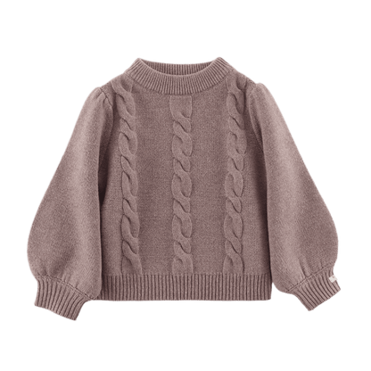 Niena Merino Wool Sweater | Dark Taupe Melange