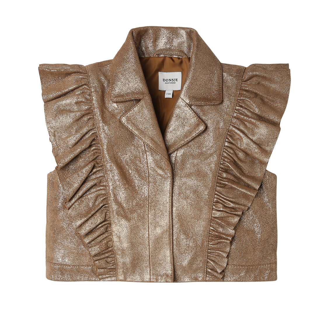 Piep Leather Gilet | Rose Brown Metallic