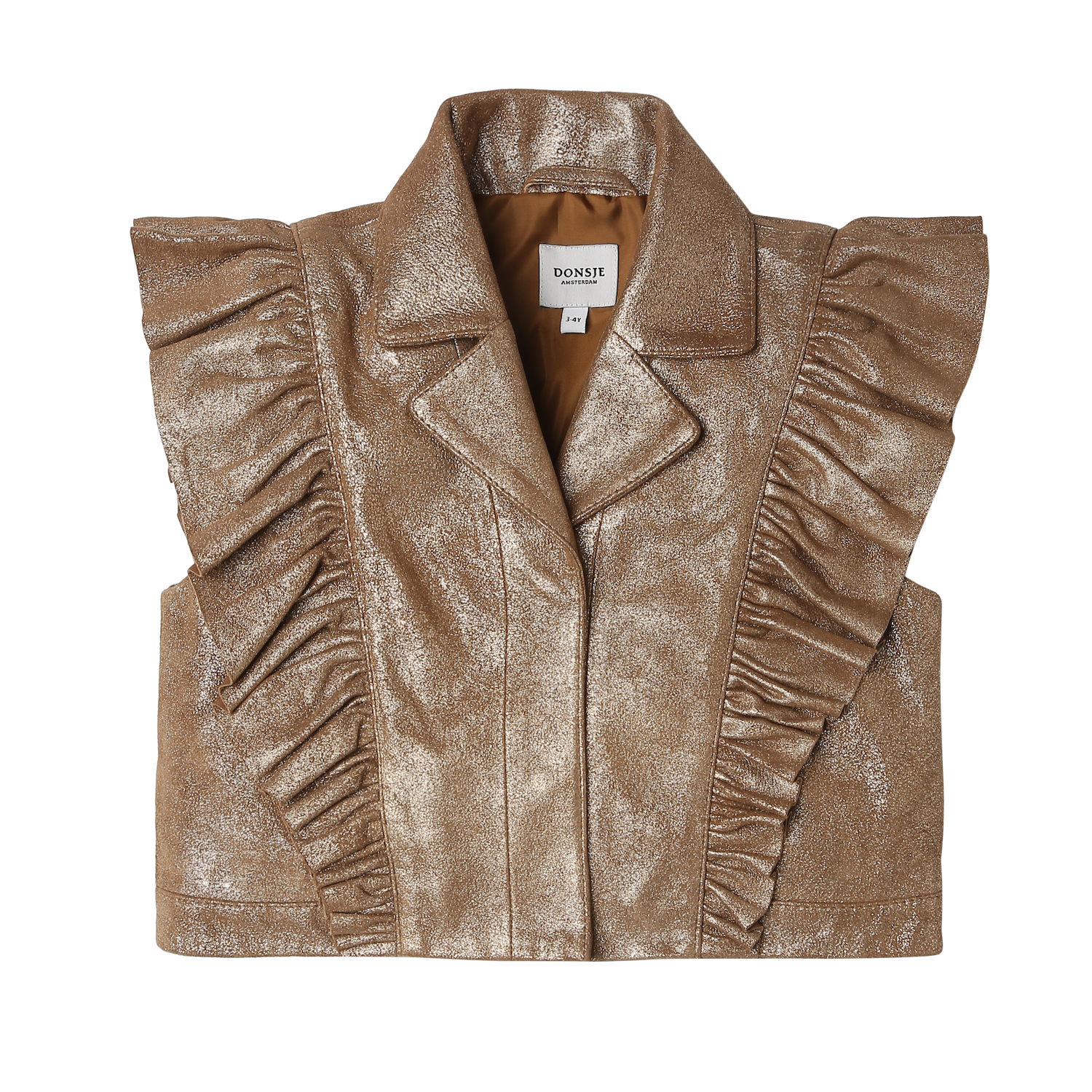 Piep Leather Gilet | Rose Brown Metallic