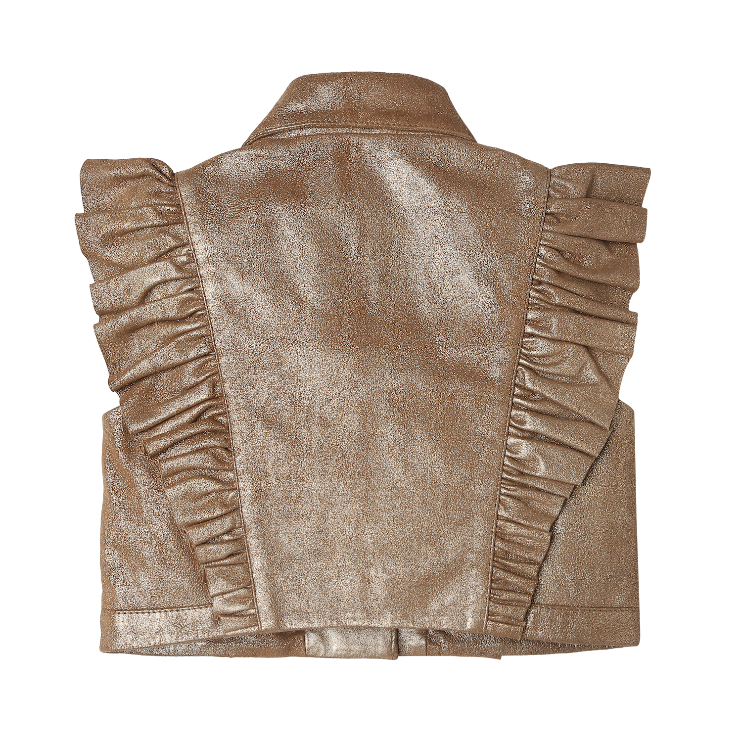 Piep Leather Gilet | Rose Brown Metallic