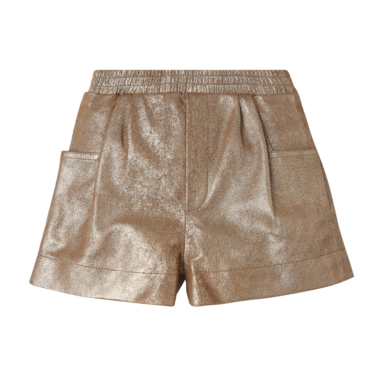 Ronie Leather Shorts | Rose Brown Metallic