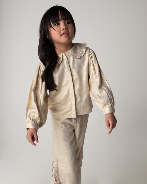 Suzei Blouse | Soft Sand Metallic