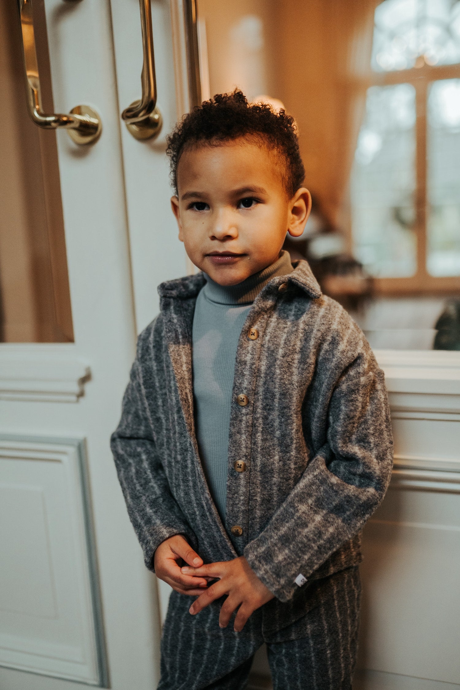 Temelo Overshirt | Cloudy Grey Melange – Donsje Amsterdam Temelo Overshirt | Cloudy Grey Melange – Donsje Amsterdam