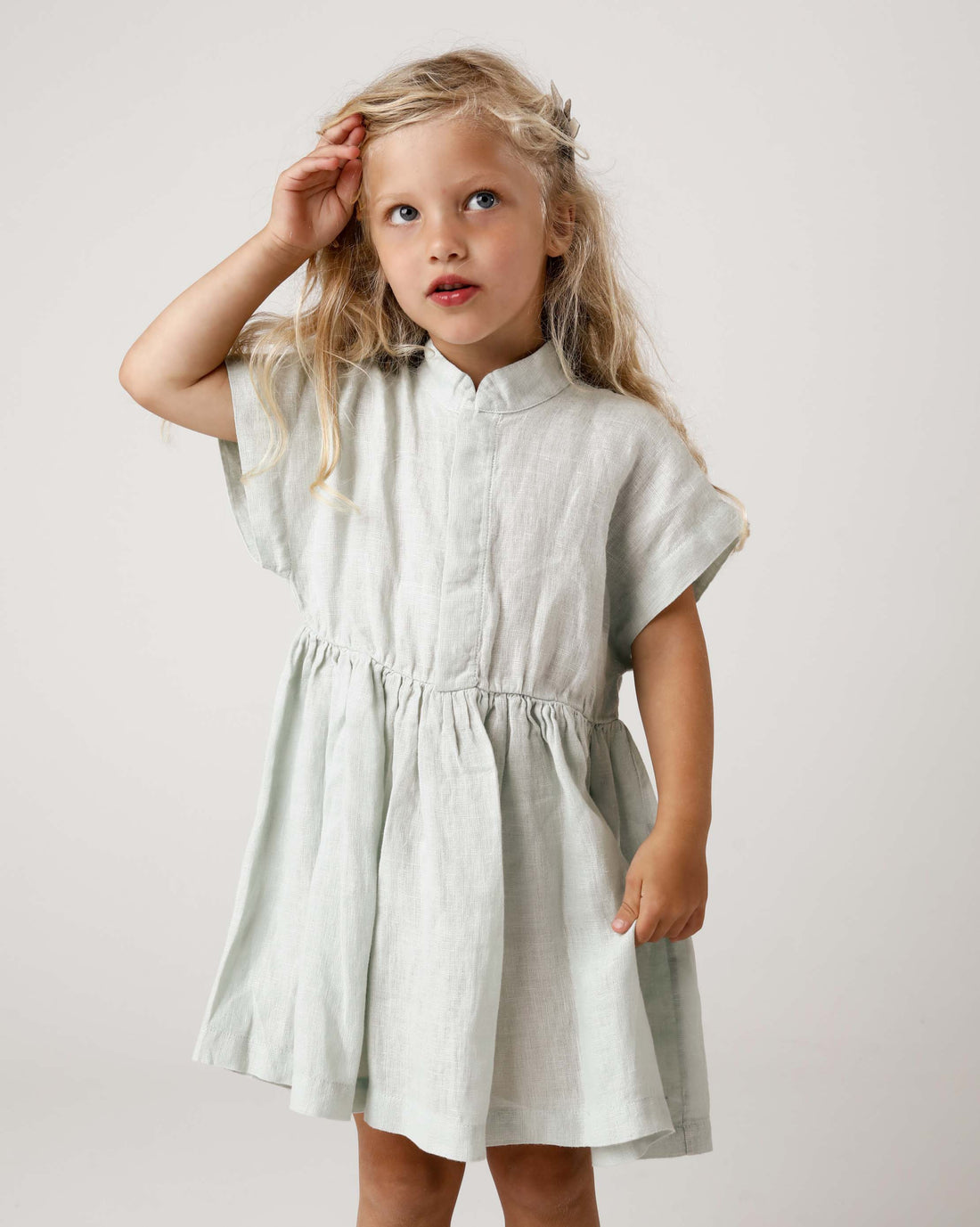 Byzou Linen Dress | Mint Green