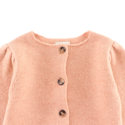 Amynda Merino Wool Cardigan | Cloudy Rose Melange