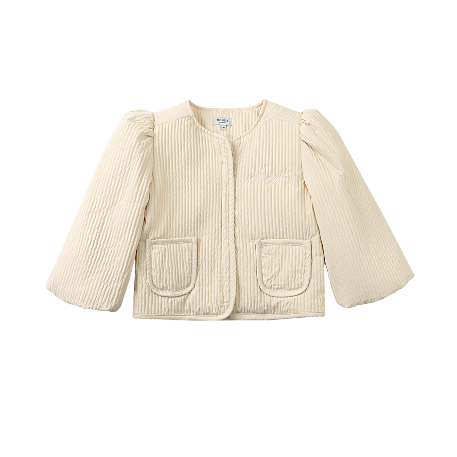 Donsje, soft sand melagne shirt/jacket with zipper - size 4-5. main image 1