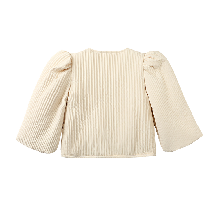 Donsje, soft sand melagne shirt/jacket with zipper - size 4-5.