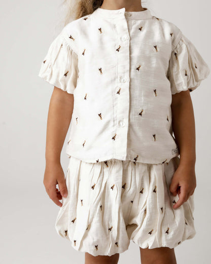 Ezrah Blouse | Bees | Warm White