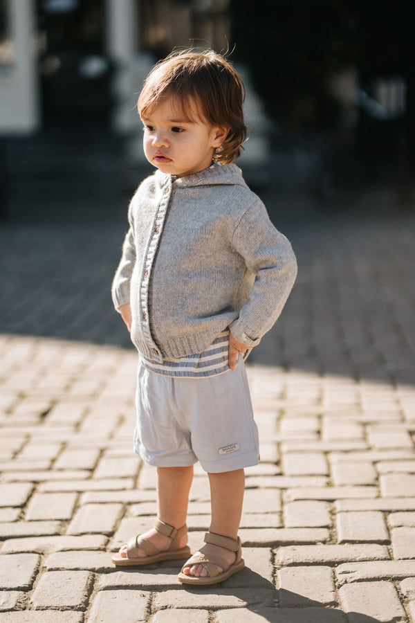 Gilane Merino Wool Cardigan | Soft Grey Melange