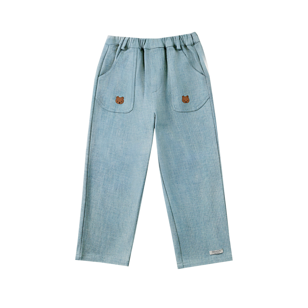 Kassim Denim Trousers | Bear | Ice Blue