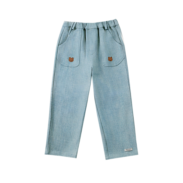 Kassim Denim Trousers | Bear | Ice Blue