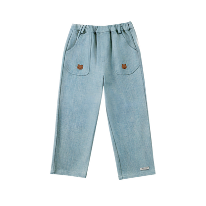 Kassim Denim Trousers | Bear | Ice Blue