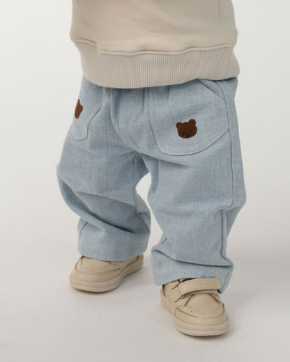 Kassim Denim Trousers | Bear | Ice Blue