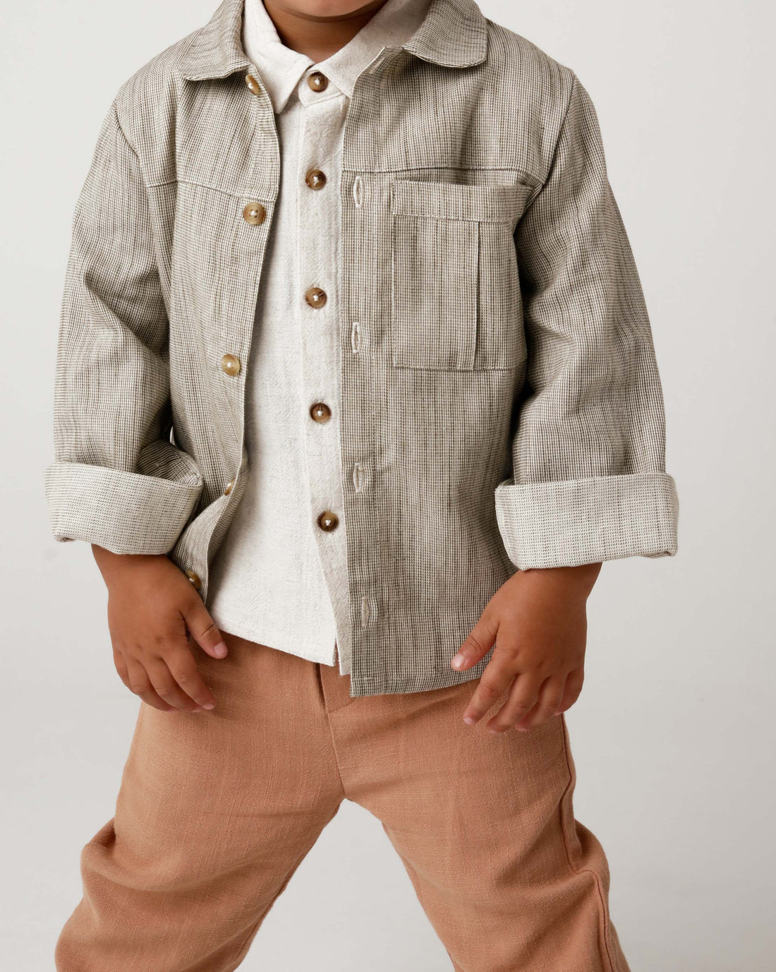 Pieter Overshirt | Sesame - White Striped