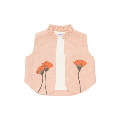 Sugy Linen Gilet | Poppy | Cloudy Rose