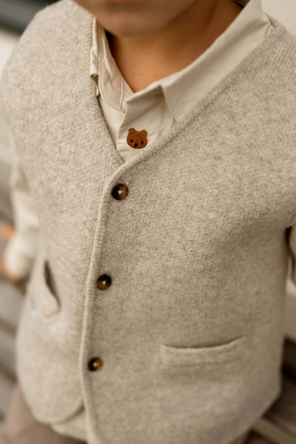 Maurtis Merino Wool Gilet | Light Grey Melange